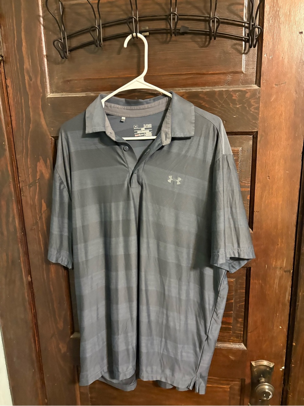 Under Armour Men’s Blue-Gray Striped Polo